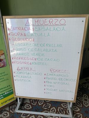 Lunch options  at Ashkha in Arequipa