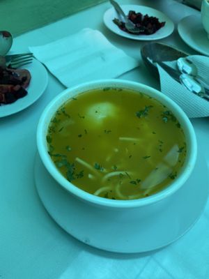 Soup with veg & noodles, pretty standard   at Ashkha in Arequipa