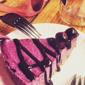 Cheesecake vegano de moras at VeganMunch in Monterrey