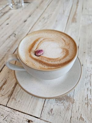 Rose Petal Latte at Jamjar - Commercial Dr in Vancouver