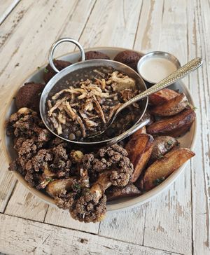 Hot Mezze Platter at Jamjar - Commercial Dr in Vancouver