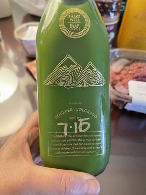 This is the pure green juice with no fruit added which is a perfect way to start the day. at Wonder Press Juice Bar - Pop-up in Boulder