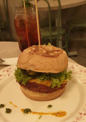 Veg station burger at Veg Station in Medellin