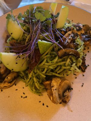 Green pasta  at Veg Station in Medellin