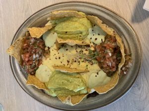 AMAZING nachos - vegan at Veg Station in Medellin