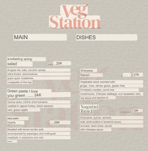 Google translated menu, page 1  at Veg Station in Medellin