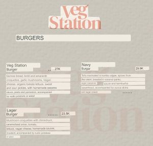 Google translated menu, page 3  at Veg Station in Medellin
