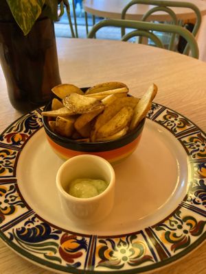 Baked potatoes at Veg Station in Medellin