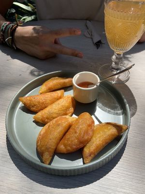 Empanaditas. Super ok  at Veg Station in Medellin