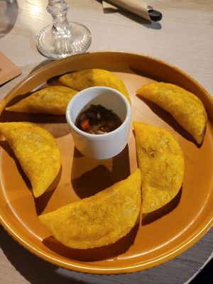 empanadas at Veg Station in Medellin