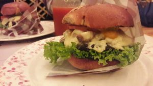 vegan burger at Veg Station in Medellin