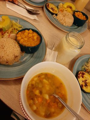 Vegan daily menue at Veg Station in Medellin