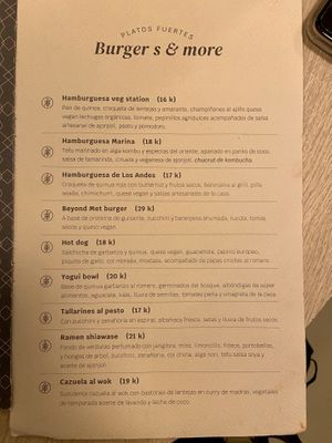 Menu page 4 of 4, February 2020 at Veg Station in Medellin