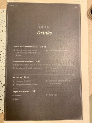 Menu page 3 of 4, February 2020 at Veg Station in Medellin