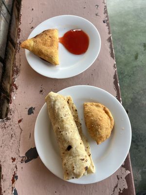 Samosa; soya wrap  at The Soya Centre in Kandy