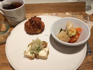 tiny portions 700 yen  at Cosme Kitchen Cafe in Kyoto