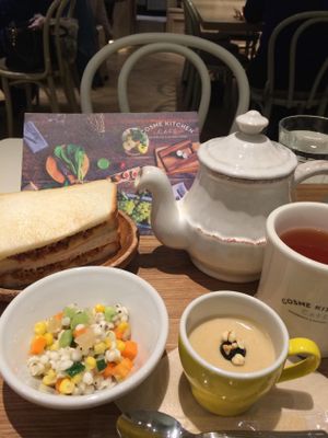 Soy bolognese sandwich  at Cosme Kitchen Cafe in Kyoto