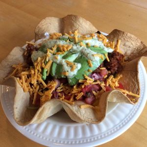 Fresh and filling Taco Salad at Fortuitea Cafe and Bakery in Washington