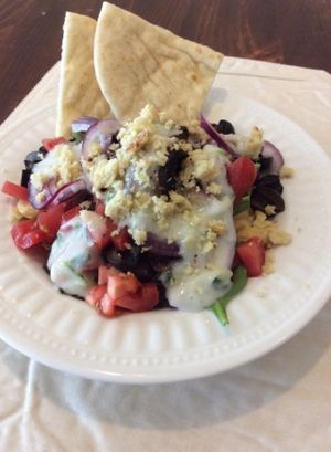 Greek Gyro Mac & Cheese at Fortuitea Cafe and Bakery in Washington