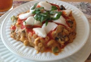 Pizza with Everything Mac & Cheese at Fortuitea Cafe and Bakery in Washington