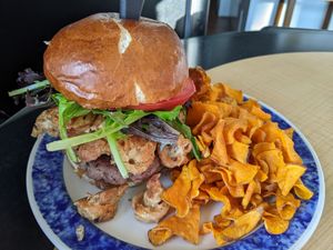 Cashew Mac Attack Burger at Fortuitea Cafe and Bakery in Washington