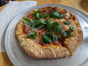 Margarita Pizza at Fortuitea Cafe and Bakery in Washington
