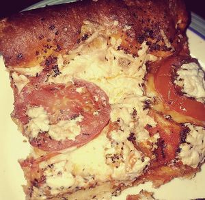 Sicilian Vegan Pizza at Fortuitea Cafe and Bakery in Washington