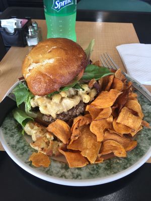 Cashew Mac Attack Burger at Fortuitea Cafe and Bakery in Washington
