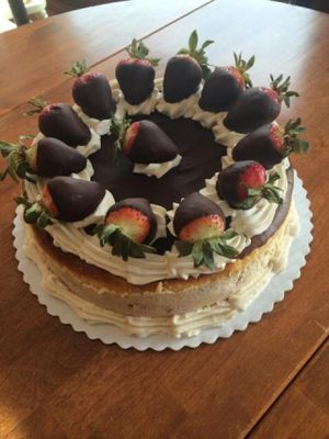 Strawberry Cheesecake with Dark Chocolate at Fortuitea Cafe and Bakery in Washington