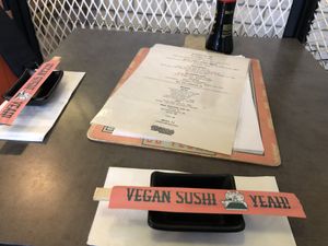 Branded chopsticks  at Green Roll - Ahad Ha'Am St in Tel Aviv