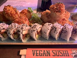 Mushroom rolls, Dragon balls  at Green Roll - Ahad Ha'Am St in Tel Aviv