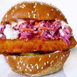 Vegan Crispy Tempeh Sandwich  at M Cafe in Los Angeles