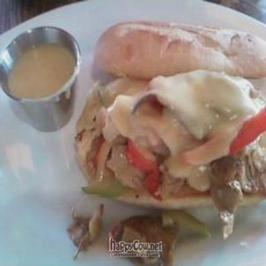 seitan Philly cheesesteak at M Cafe in Los Angeles