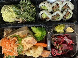 Vegan bento box  at M Cafe in Los Angeles