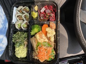 Vegan bento box for lunch at M Cafe in Los Angeles