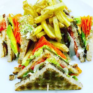 Vegan Club Sandwich  at M Cafe in Los Angeles