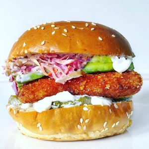 Vegan Crispy Tempeh Sandwich  at M Cafe in Los Angeles