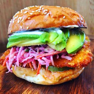 Crispy Tempeh & Avocado Sandwich  at M Cafe in Los Angeles