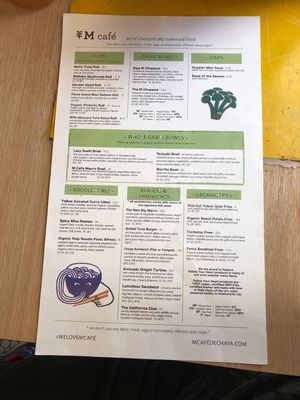 Menu 2 at M Cafe in Los Angeles