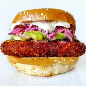 Crispy Tempeh Sandwich with Avocado  at M Cafe in Los Angeles