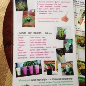 fresh vegan juice  at Bubbles Live in Chiang Mai