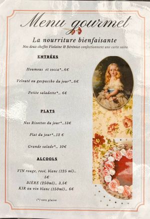 Menu  at Un Piano dans la Theiere in Orleans