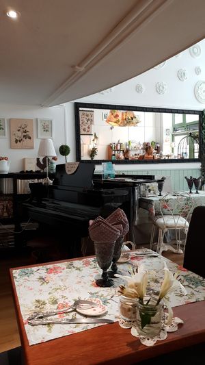 The piano in the tea shop! at Un Piano dans la Theiere in Orleans
