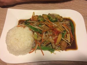 veg + tofu + spicey sauce at Chay Express in Hannover