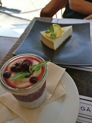 Raw trifle and no-bake cheesecake  at Organic Table by Lapaz in Tokyo