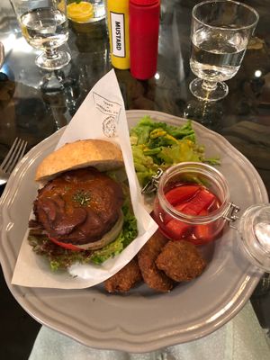 Lapaz Burger with Soy Chicken at Organic Table by Lapaz in Tokyo