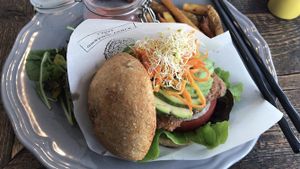 The burgers and sandwiches here are delicious! at Organic Table by Lapaz in Tokyo