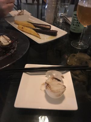 Roasted onion in balsamic infusion  at Organic Table by Lapaz in Tokyo