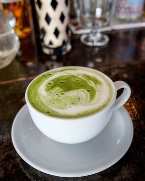Matcha soy latte at Organic Table by Lapaz in Tokyo