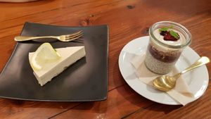 Non-cheese cake and chia trifle at Organic Table by Lapaz in Tokyo